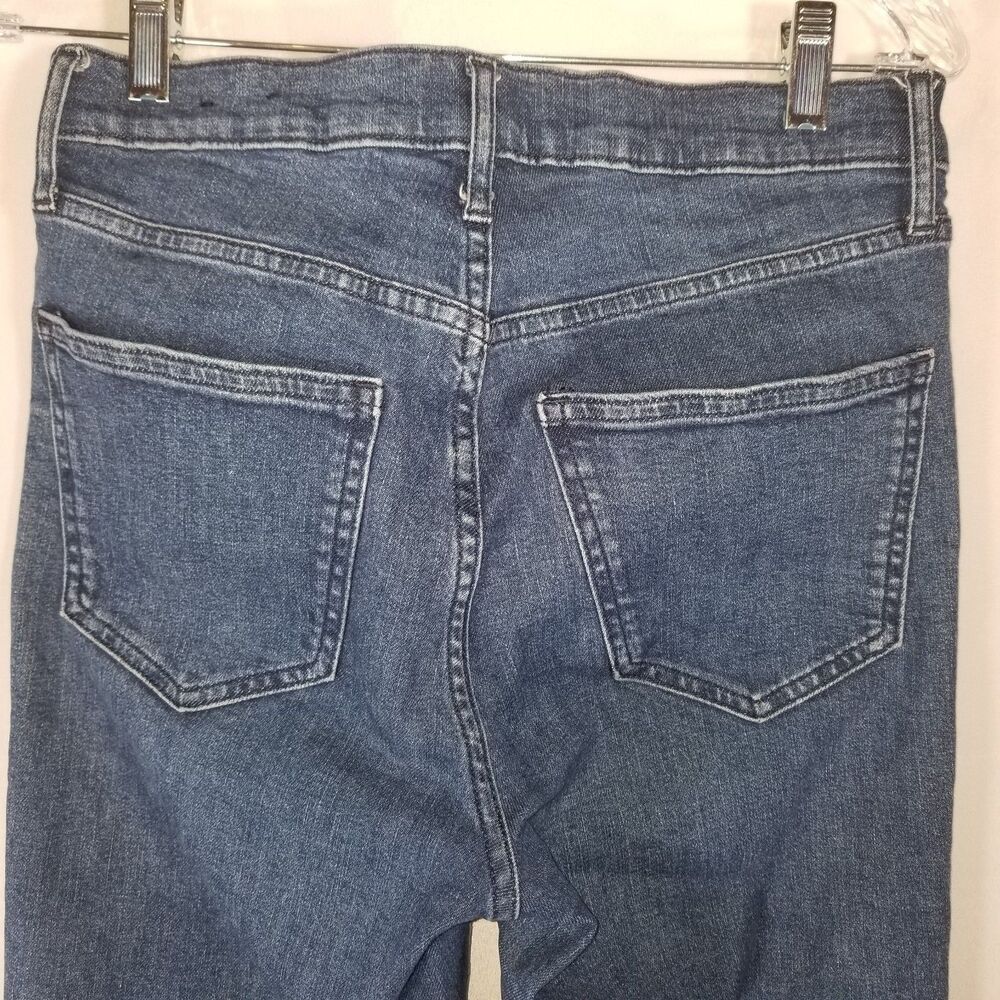 GAP High Rise Vintage Slim Jeans Size 4R 27 Dark Villa Wash Blue Stretch Denim - Picture 10 of 11